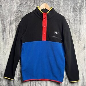 A24 Films Party Fleece Pullover Jacket Color Block Black Blue Red Size Medium